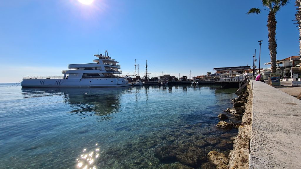 paphos harbor with boats